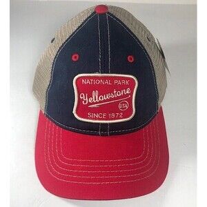 Yellowstone National Park Navy/Red Adjustable Cap  Mesh Back NWT